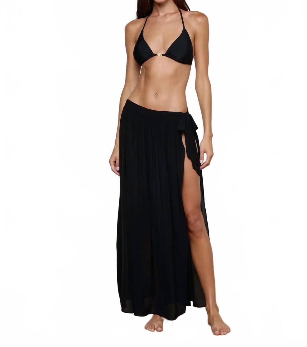 NEW L'AGENCE klaire cover-up skirt in black
